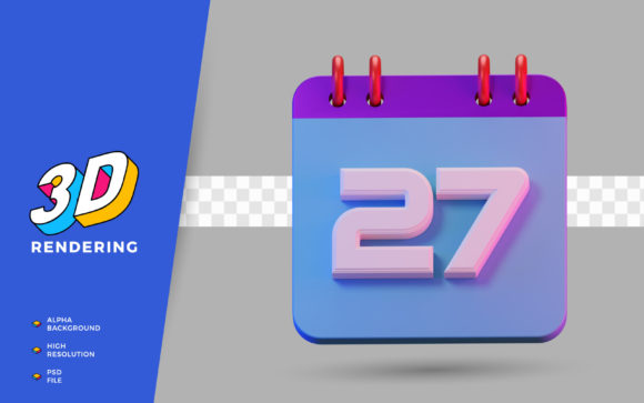 3D Render Symbol Calendar of Number 27: A Comprehensive Guide for Planners and Designers