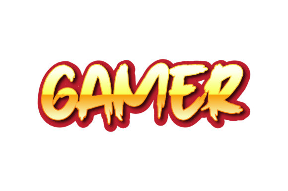 Gamer 3D Text Effect Design Vector