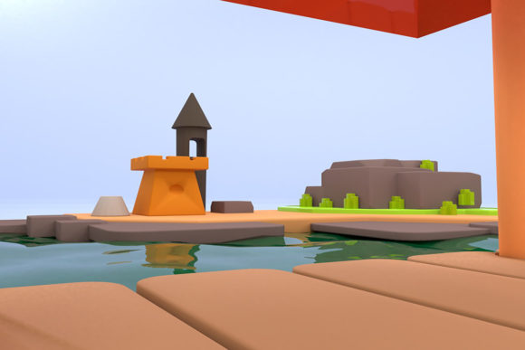 Green Park and River 3D: A Versatile Low Poly Asset for Modern Design