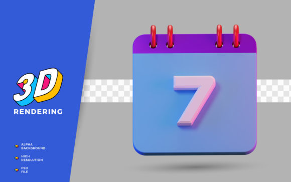 Integrating the 3D Render Symbol Calendar of Number 7 into Modern Workflow Systems