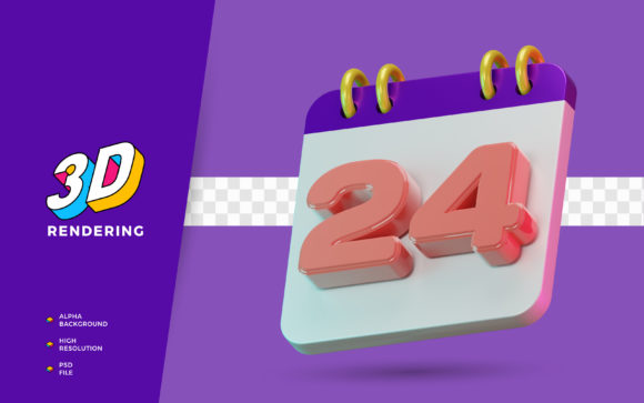 Mastering the 3D Render Symbol Calendar Date Number 24 for Modern Planning and Design